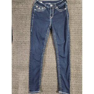 True Religion Jennie Curvy Skinny Jeans Size 30 Denim World Tour Flap Pockets